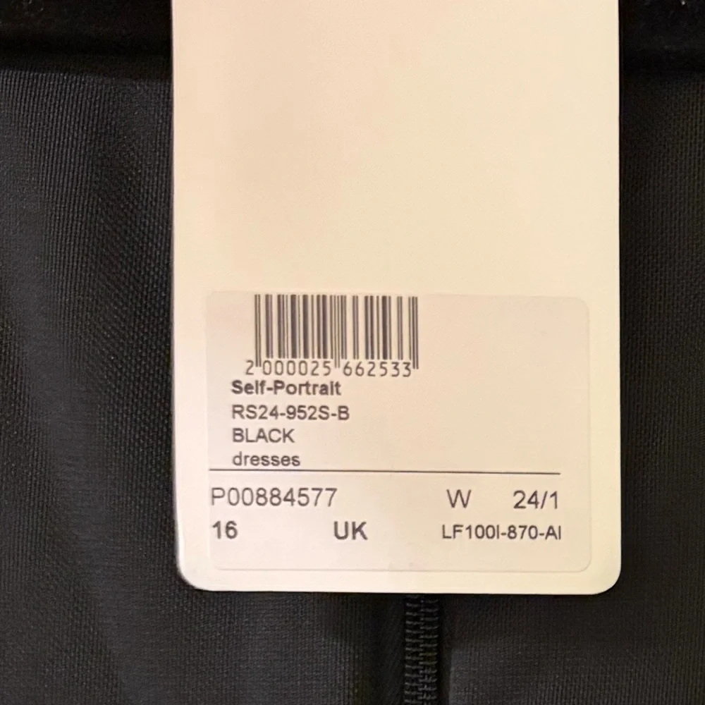 NWT Self-Portrait Black Feather-Trim Sequined Mini Dress Black Pink Size 12 - Picture 10 of 10